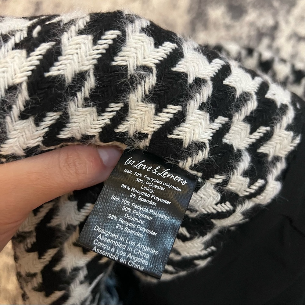 For Love And Lemons Bonnie Houndstooth Mini Skirt 1X - Picture 6 of 8